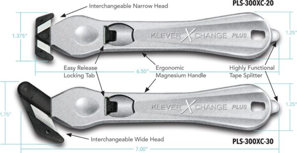 Klever X-Change PLUS silver-colored safety cutting tool.